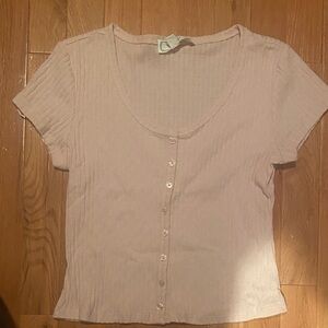 Women's light pink Button-Up Top